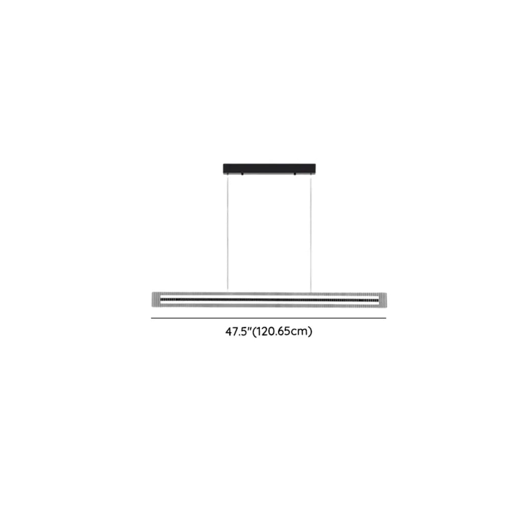 Modern Linear Black LED Hanging Pendant Lights for Kitchen