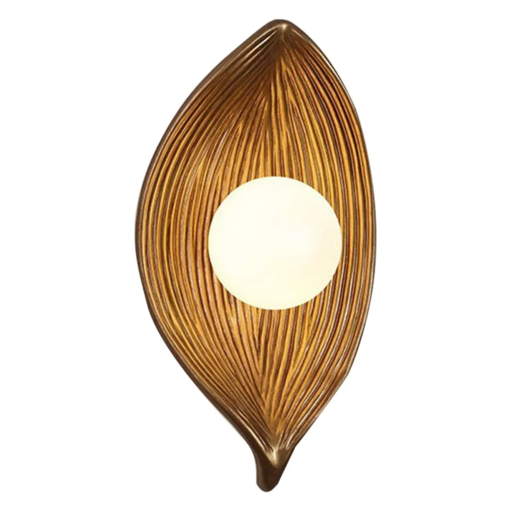 Chic Modern Mini Resin Leaf Wall Sconce for Bedroom Decor