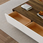 Modern Wood TV Stand with Drawers and Cable Management
