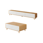 Modern Wood TV Stand with Drawers and Cable Management