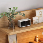 Modern Wooden Three-layer Bedside Table with Lamp Shelf