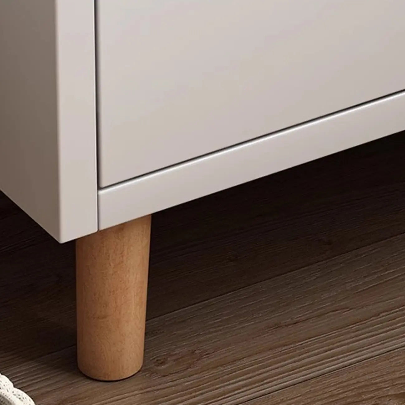 Modern Wooden Three-layer Bedside Table with Lamp Shelf