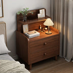 Modern Wooden Three-layer Bedside Table with Lamp Shelf
