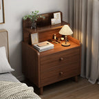 Modern Wooden Three-layer Bedside Table with Lamp Shelf