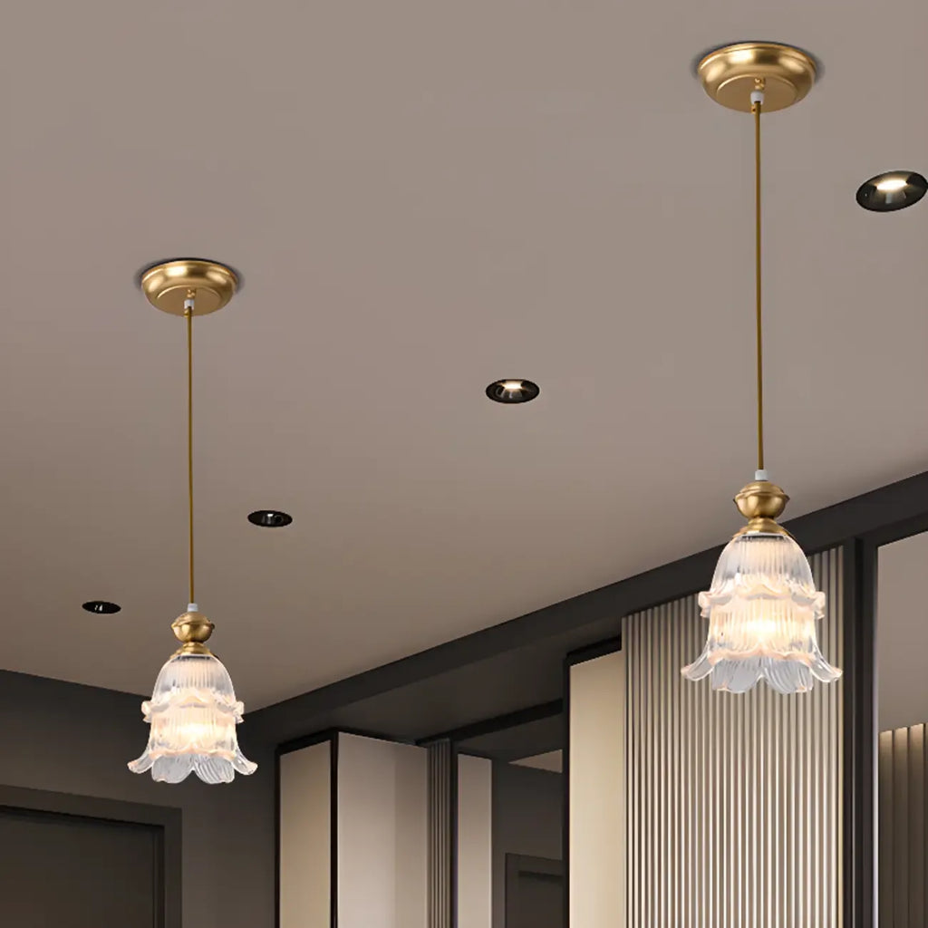 Indoor Clear Glass Pendant Lights Fixture with Adjustable Height
