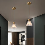 Indoor Clear Glass Pendant Lights Fixture with Adjustable Height