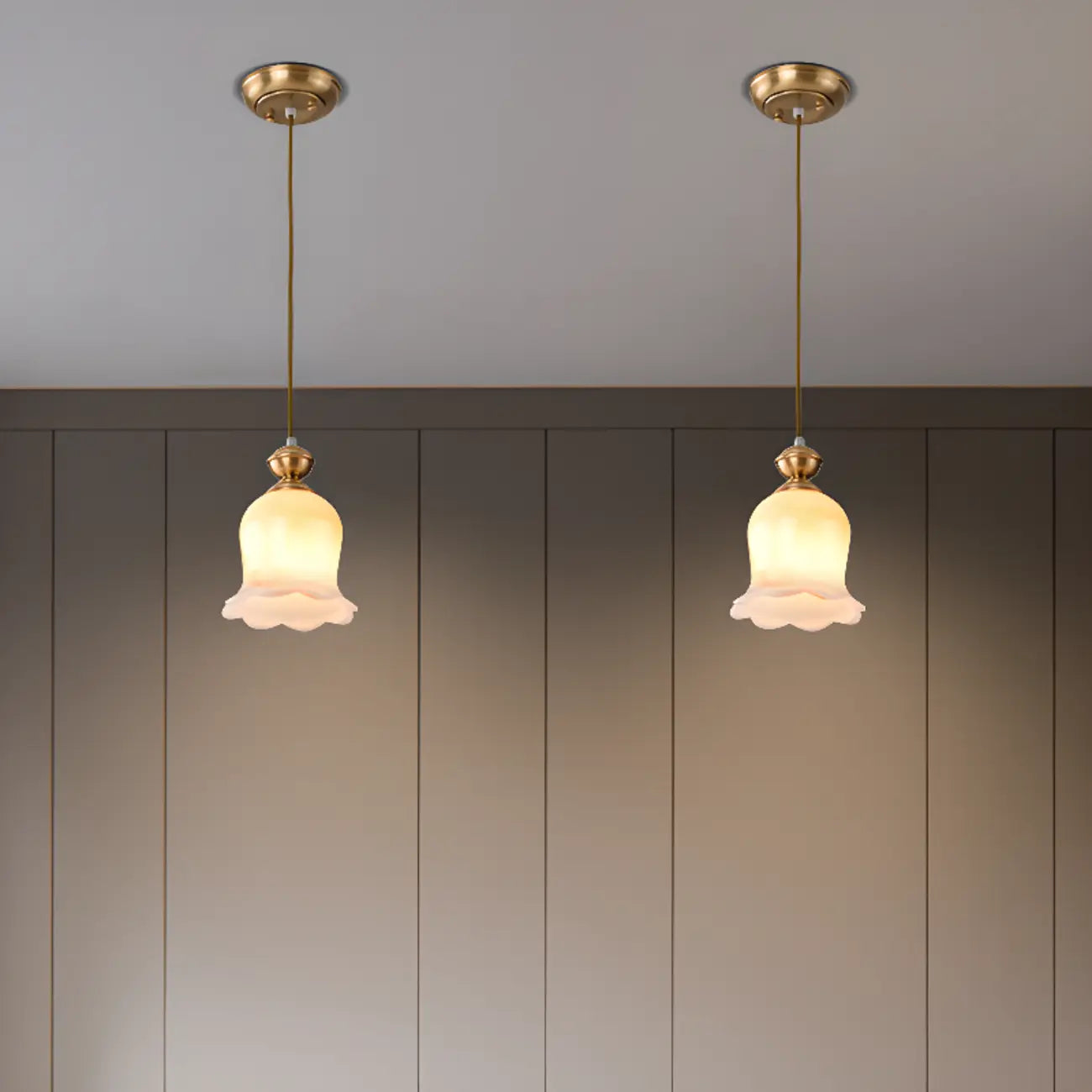 Indoor Clear Glass Pendant Lights Fixture with Adjustable Height