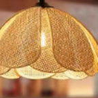 Indoor Modern Wood Rattan Gooseneck Wall Sconce Lamp