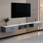 Modern Wall-Mounted Wooden TV Stand with Storage