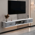 Modern Wall-Mounted Wooden TV Stand with Storage