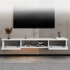 Modern Wall-Mounted Wooden TV Stand with Storage