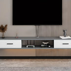 Modern Wall-Mounted Wooden TV Stand with Storage