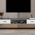Modern Wall-Mounted Wooden TV Stand with Storage