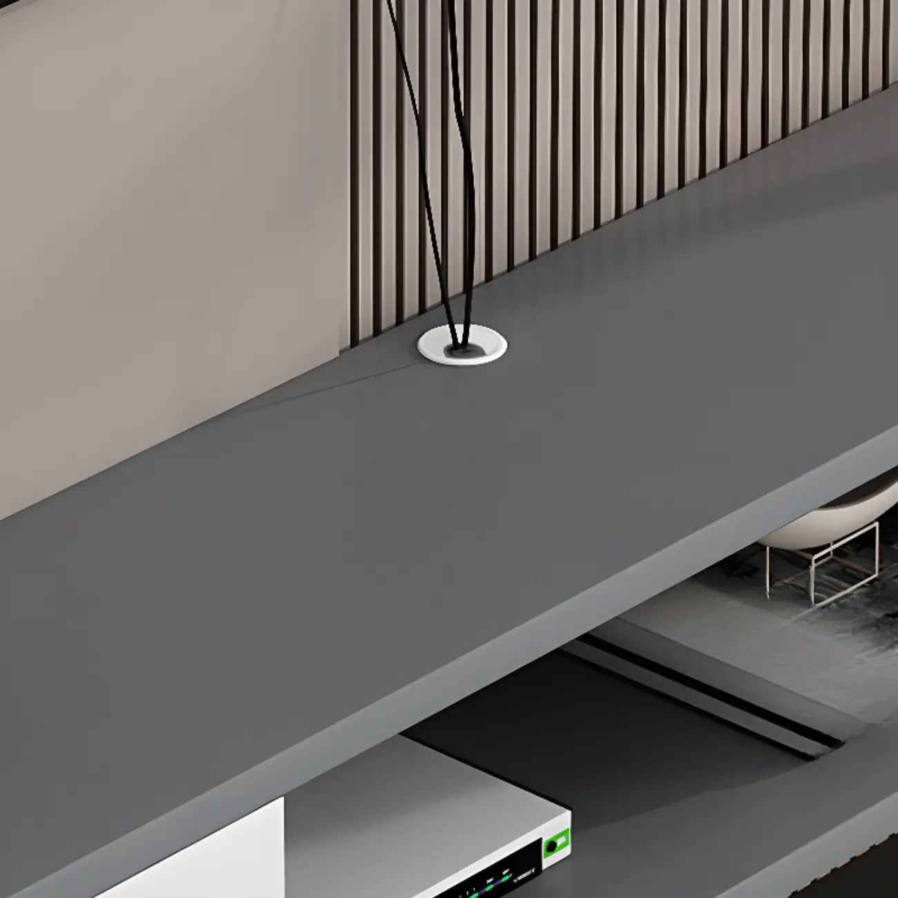 Modern Wall-Mounted Wooden TV Stand with Storage