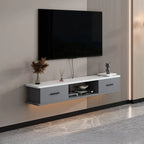 Modern Wall-Mounted Wooden TV Stand with Storage