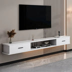 Modern Wall-Mounted Wooden TV Stand with Storage