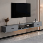 Modern Wall-Mounted Wooden TV Stand with Storage