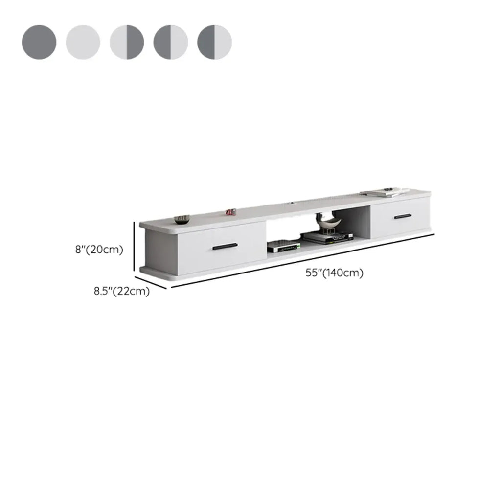 Modern Wall-Mounted Wooden TV Stand with Storage