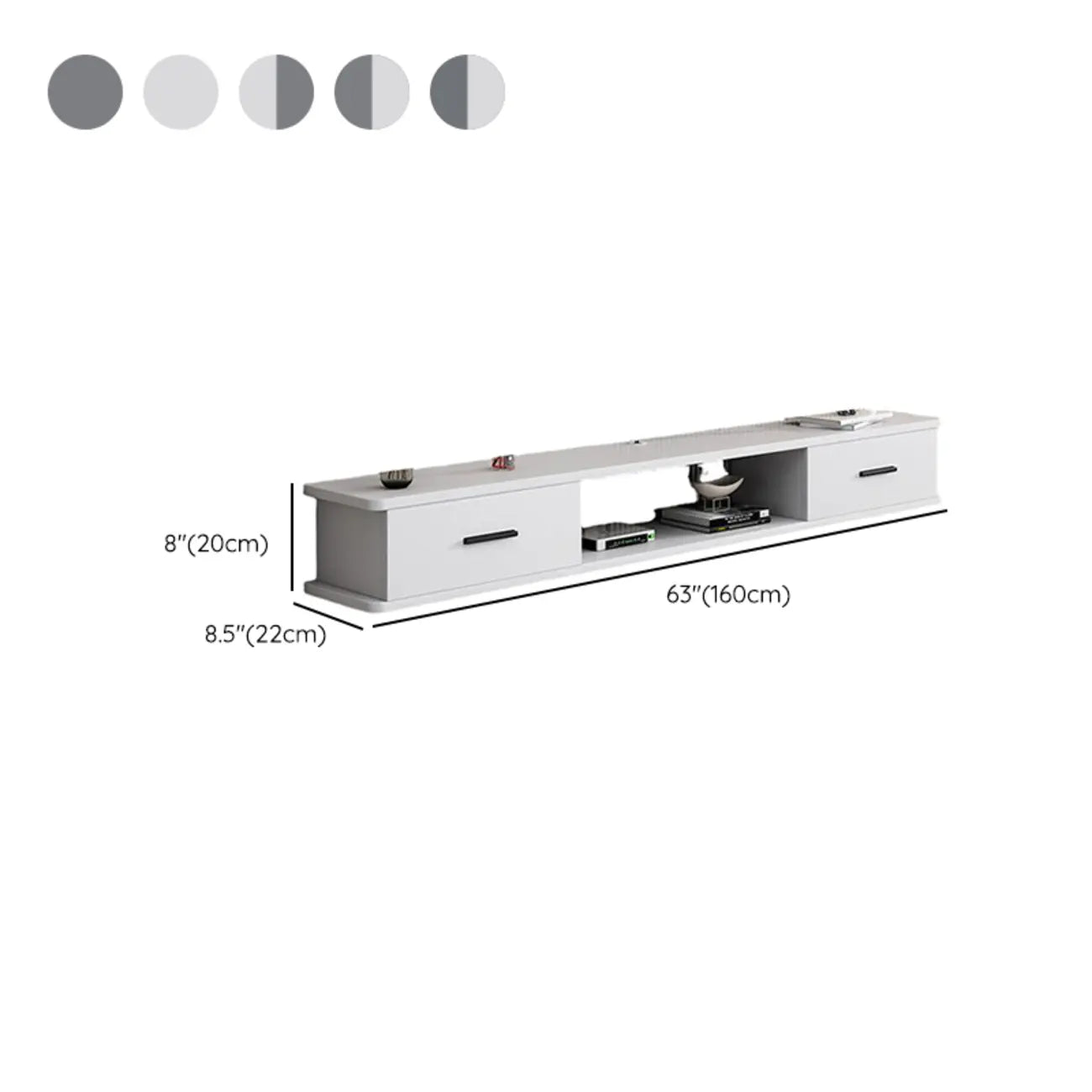 Modern Wall-Mounted Wooden TV Stand with Storage