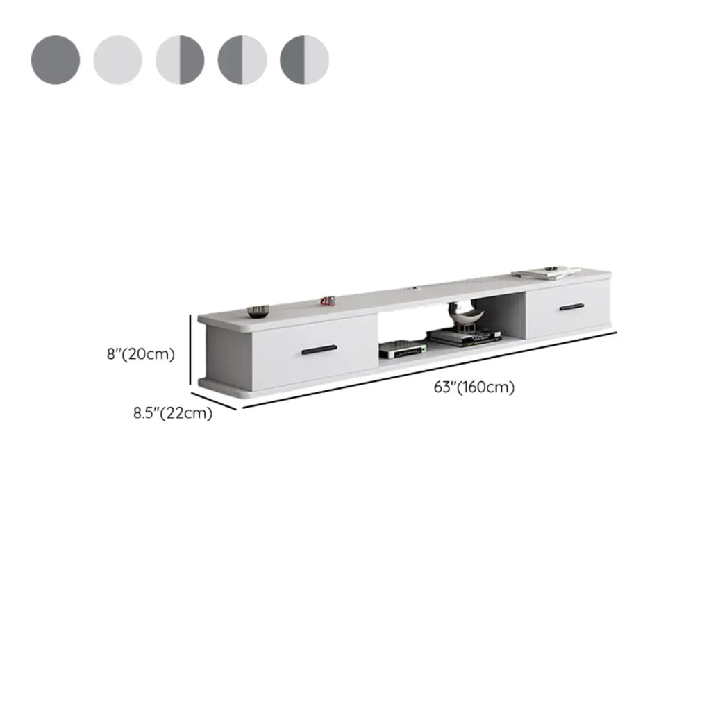 Modern Wall-Mounted Wooden TV Stand with Storage