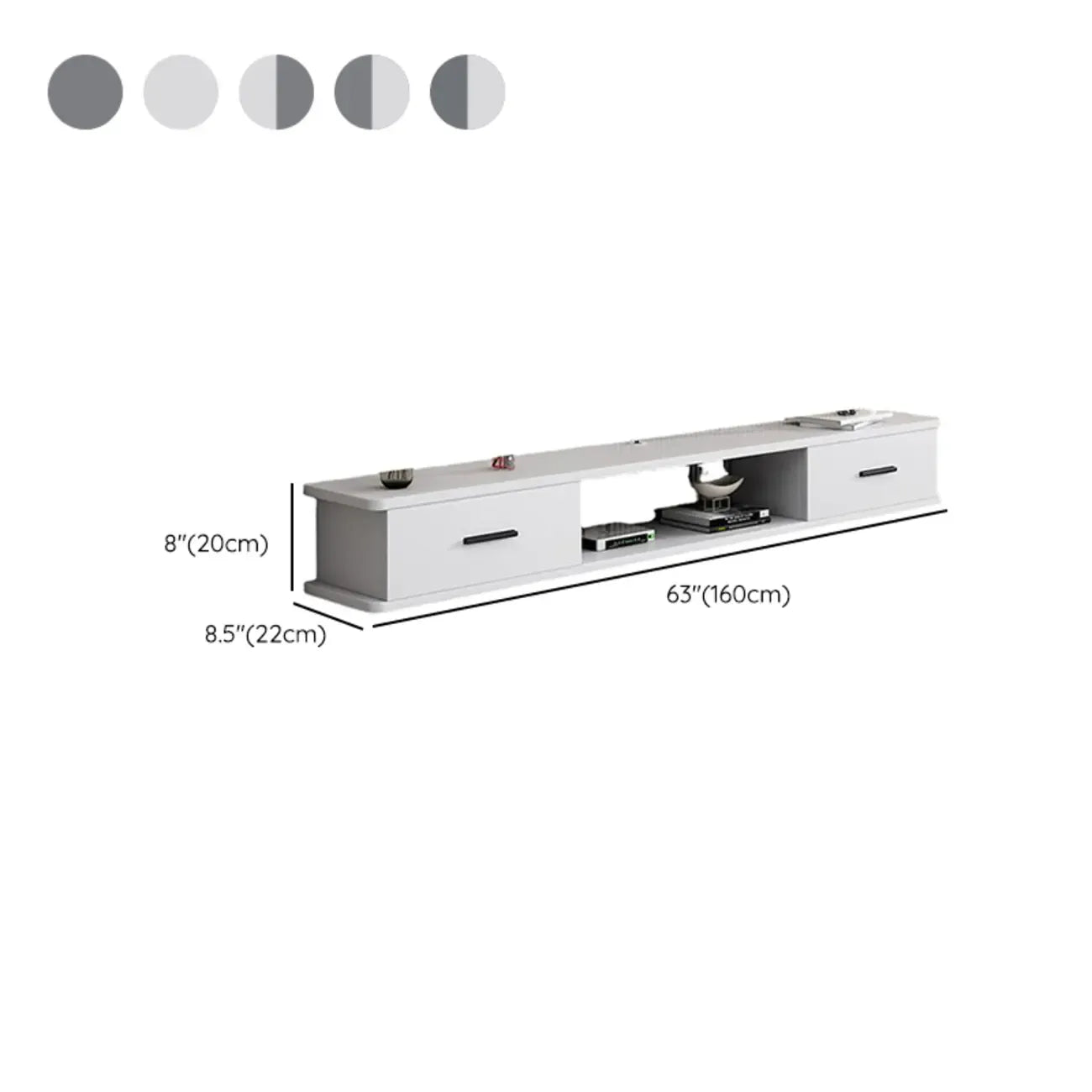 Modern Wall-Mounted Wooden TV Stand with Storage