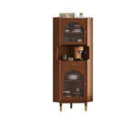 Tall Wooden 5-Tier Open Storage Display Buffet Cabinet
