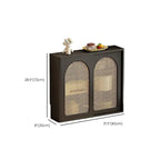Kitchen Espresso Wood Black Rattan Door Sideboard