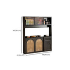 Kitchen Espresso Wood Black Rattan Door Sideboard