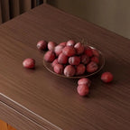 Brown Wood Rectangular 3-Tier Rolling Side Table