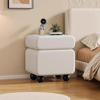 Sleek Black & White Two Drawers Bedside Nightstand