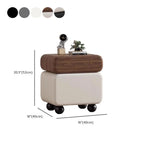 Sleek Black & White Two Drawers Bedside Nightstand