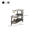 Black Oval 3-Tier Wood Storage Side Table with Metal Legs