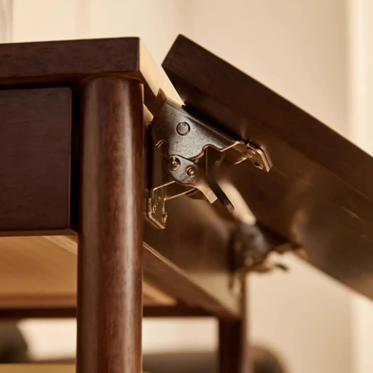 Small Foldable Mobile Wood Glass Oval Side Table with Drawer