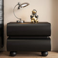 Stylish Black Unique Rounded Wooden Bedside Nightstand