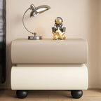 Stylish Black Unique Rounded Wooden Bedside Nightstand