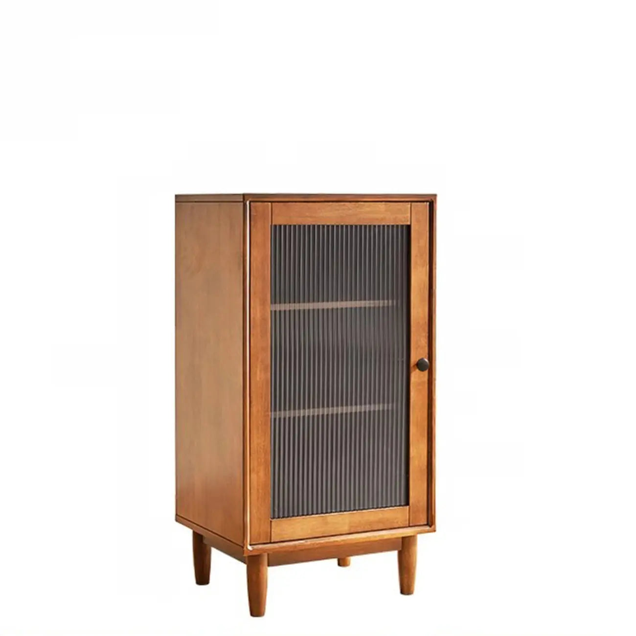 Rectangular Cherry Wood Sliding Glass Door Sideboard Cabinet