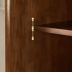 Rectangular Cherry Wood Sliding Glass Door Sideboard Cabinet