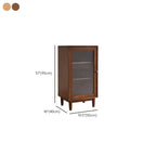 Rectangular Cherry Wood Sliding Glass Door Sideboard Cabinet