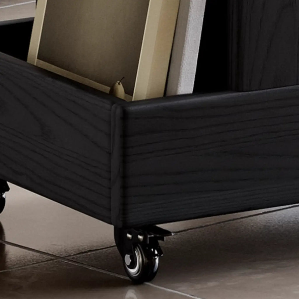 Versatile Swivel Top Modern Wood Side Table with Wheels