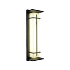 Outdoor Black Cylinder Steel & Stone LED Wall Sconce