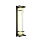 Outdoor Black Cylinder Steel & Stone LED Wall Sconce