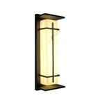 Outdoor Black Cylinder Steel & Stone LED Wall Sconce