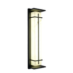 Outdoor Black Cylinder Steel & Stone LED Wall Sconce