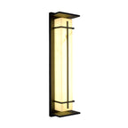 Outdoor Black Cylinder Steel & Stone LED Wall Sconce