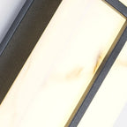 Outdoor Black Cylinder Steel & Stone LED Wall Sconce