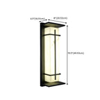 Outdoor Black Cylinder Steel & Stone LED Wall Sconce