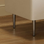White Stone Top 2-Drawer Wood Square Nightstand