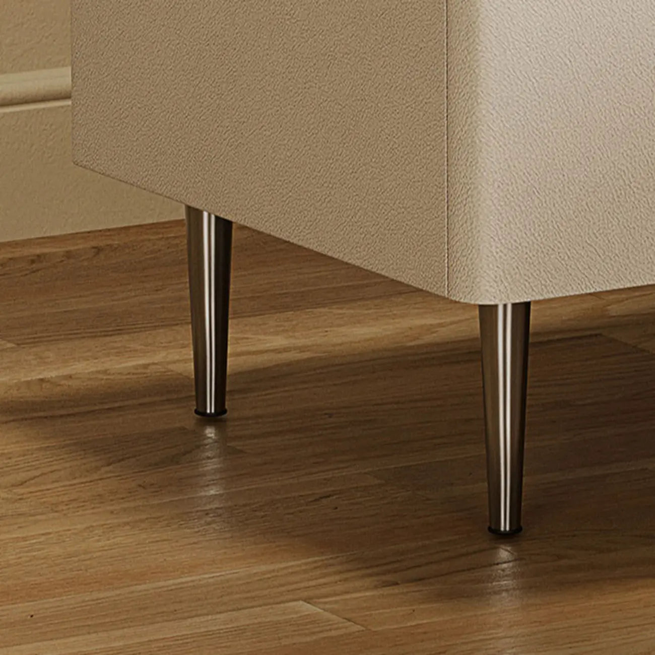 White Stone Top 2-Drawer Wood Square Nightstand