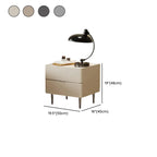 White Stone Top 2-Drawer Wood Square Nightstand