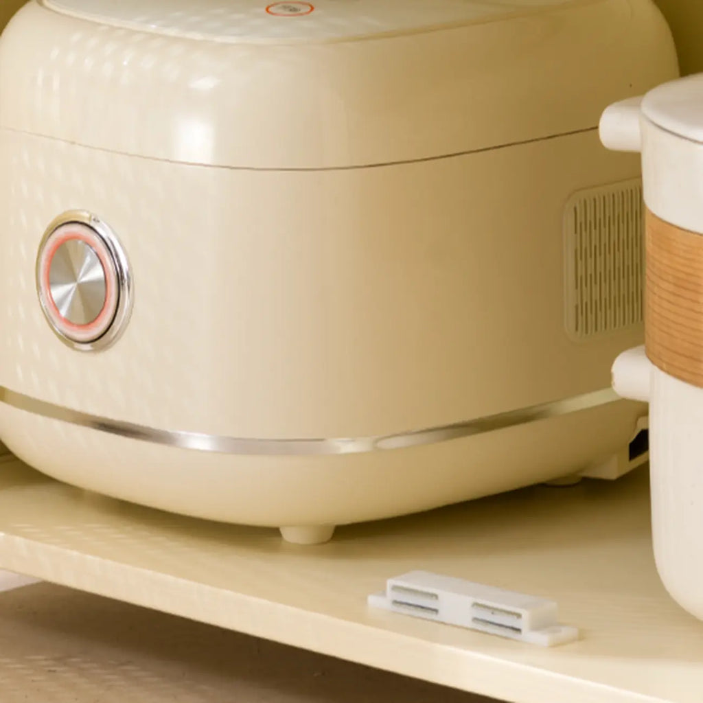 Narrow Rectangular Rattan Bamboo Sideboard with Open Shelf